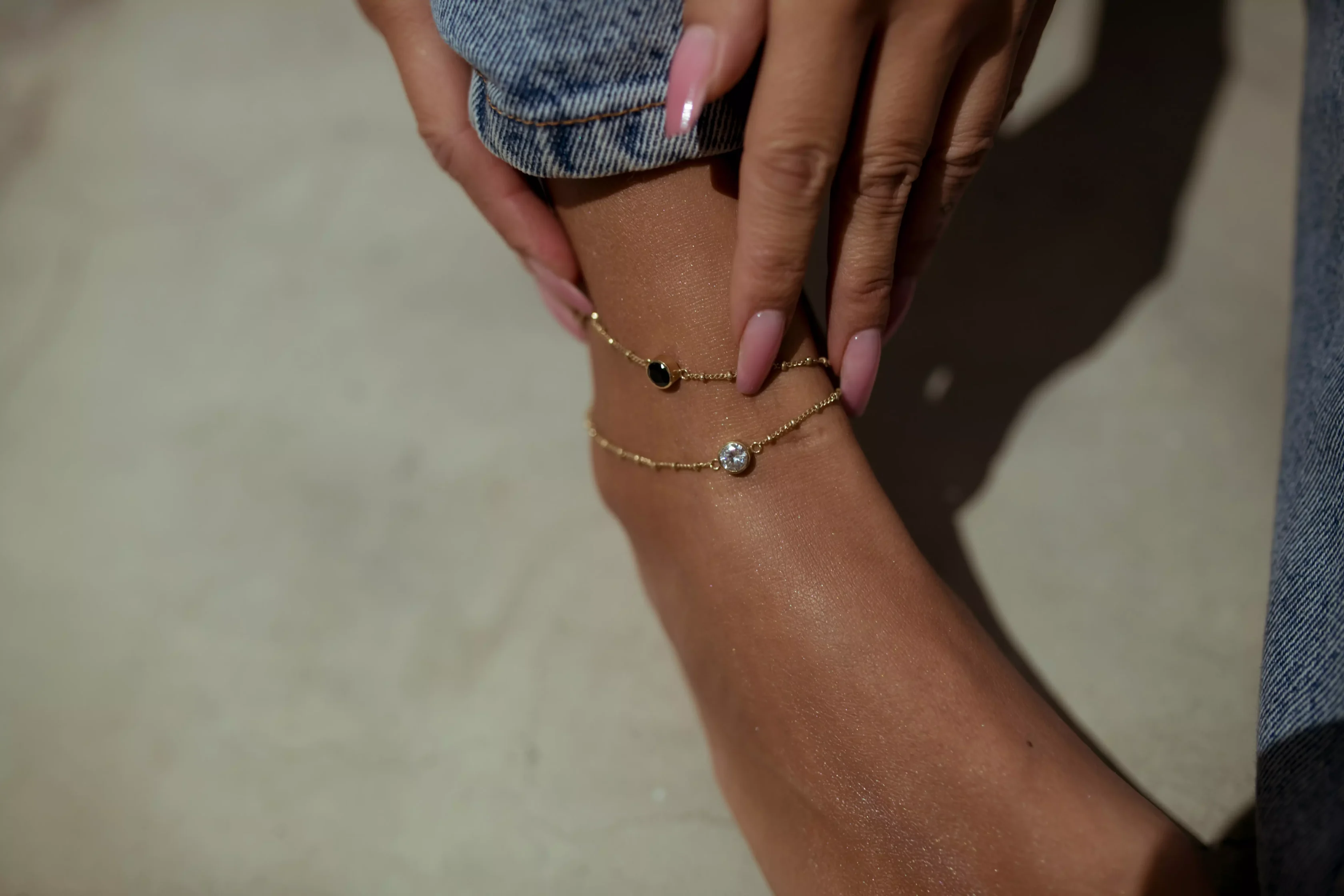 Orla White Ankle Chain by Be Jewellery